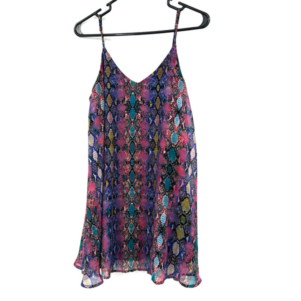 Show Me Your Mumu size XS sleeveless tank top blouse colorful snakeprint lined